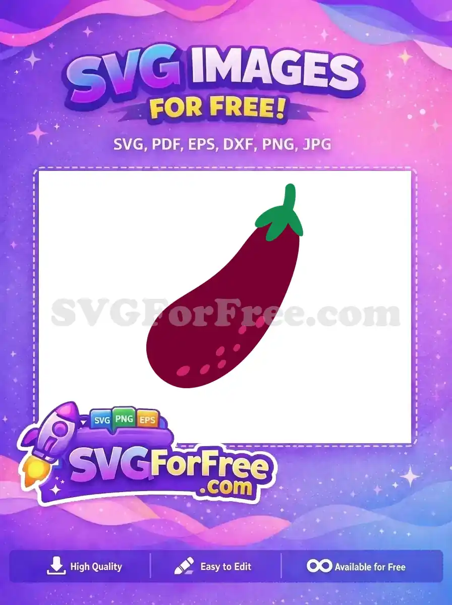 Free Purple Eggplant Detail Free Green Leaves Fresh Free SVG