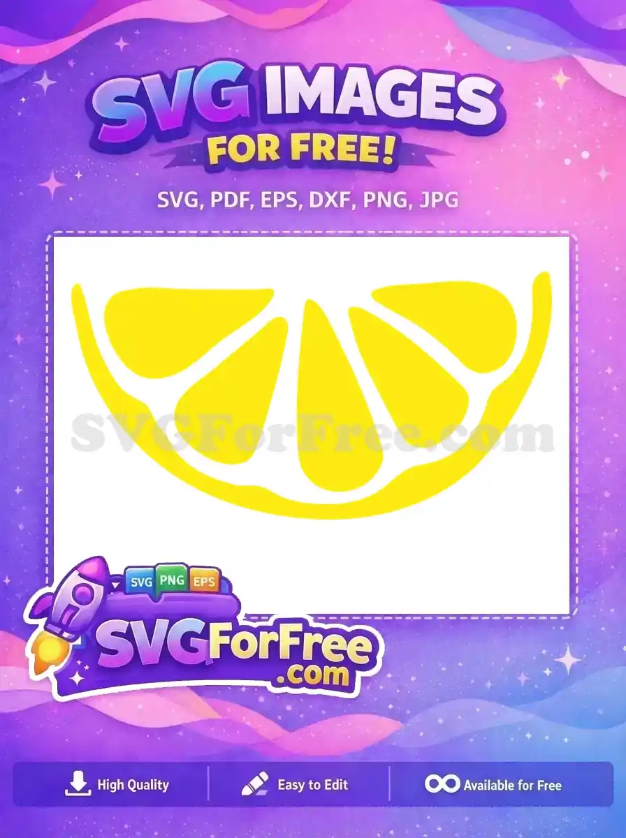Free Yellow Lemon Slice Free Citrus Fruit Design Free SVG 1