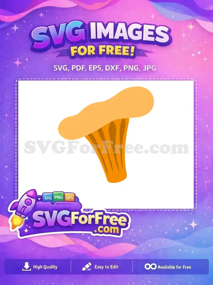 Free Orange Chanterelle Mushroom Free Edible Fungi Food Free SVG