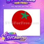 Free Red Tomato Free Green Stem Vegetable Free SVG - Instant Download