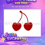 Free Dark Red Cherries Free Heart Shaped Fruit Free SVG - Instant Download