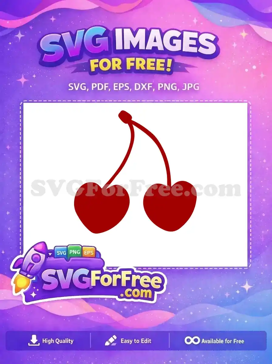 Free Dark Red Cherries Free Heart Shaped Fruit Free SVG