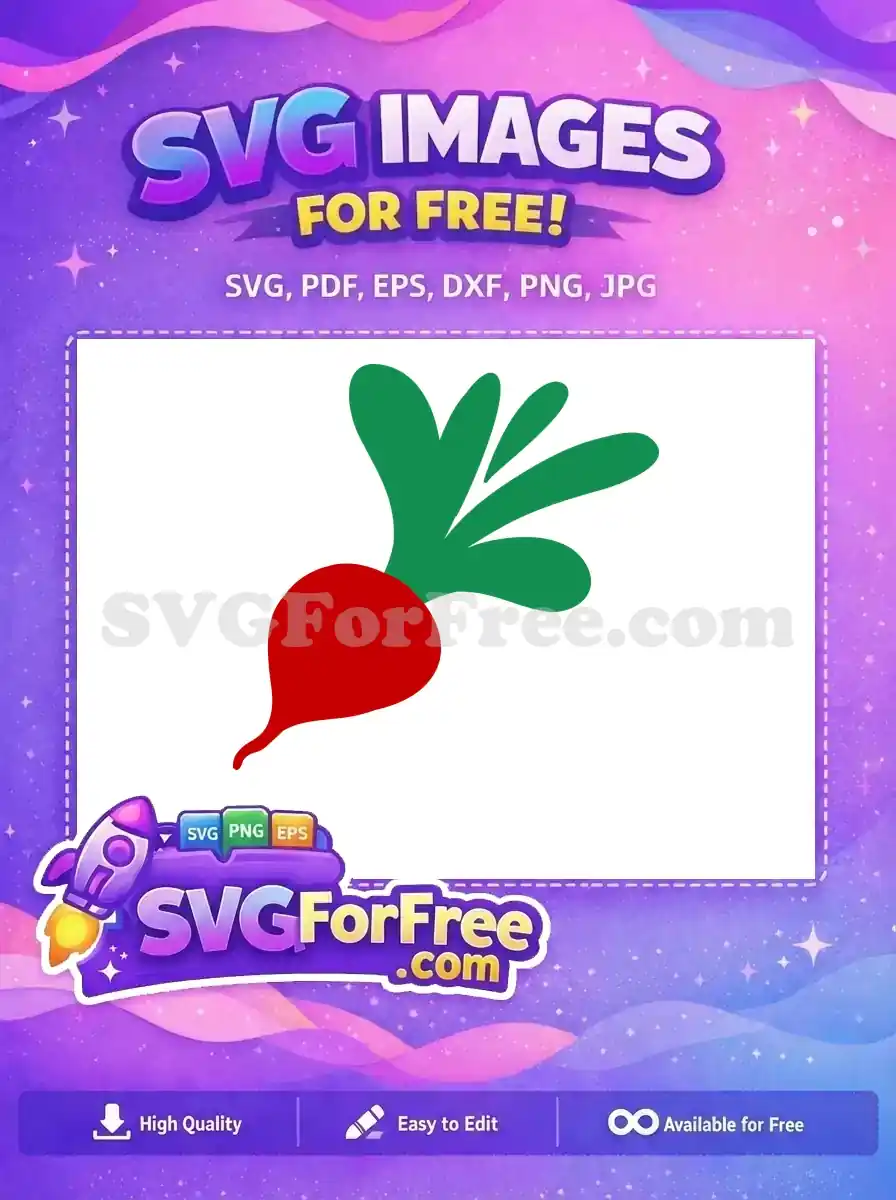 Free Red Turnip Vegetable Free Green Leaves Food Free SVG