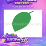 Free Green Mango Leaf Free Minimalist Fruit Free SVG - Instant Download
