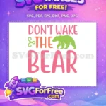 Free Pink Letters Free Green Bear Funny Free SVG - Instant Download