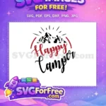 Free Camping Mountain Free Happy Camper Funny Quotes Free SVG - Instant Download