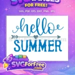 Free Hello Summer Arrow Free Heart Design Free SVG - Instant Download