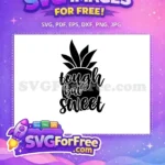 Free Pineapple Silhouette Free Tough But Sweet Quote Free SVG - Instant Download