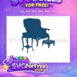 Free Blue Chair Free Silhouette Royal Furniture Free SVG - Instant Download