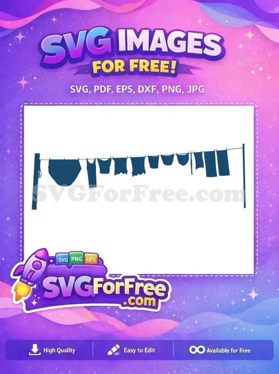 Free Clothesline Silhouette Free Laundry Furniture Outdoor Free SVG