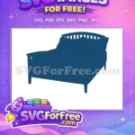 Free Blue Bed Free Bedroom Furniture Silhouette Free SVG - Instant Download