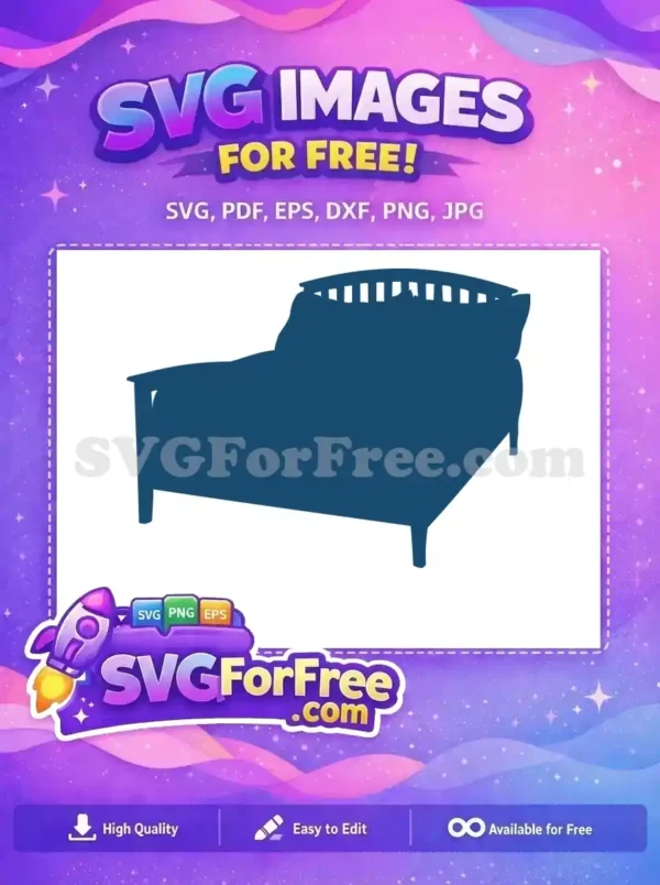 Free Blue Bed Free Bedroom Furniture Silhouette Free SVG