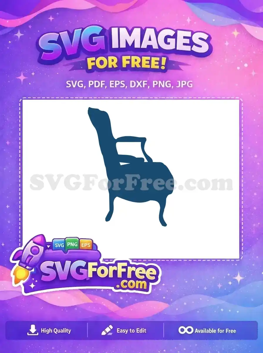 Free Blue Armchair Free Wingback Furniture Free SVG