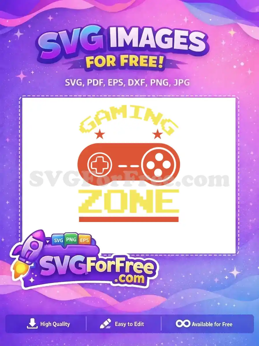 Free Yellow Gaming Free Zone Pixel Art Free SVG