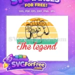 Free Controller Grip Free Retro Sunset The Legend Free SVG - Instant Download