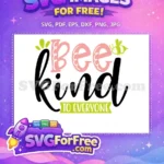 Free Pink Bee Kind Free Garden Quotes Design Free SVG - Instant Download
