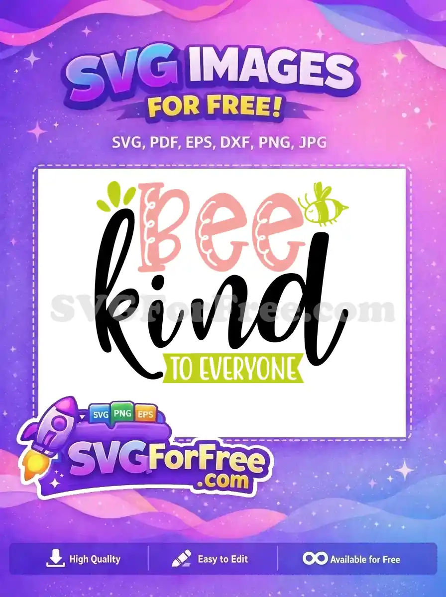 Free Pink Bee Kind Free Garden Quotes Design Free SVG