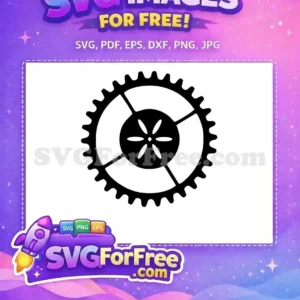 Free Black Gear Free Flower Center Simple Free SVG