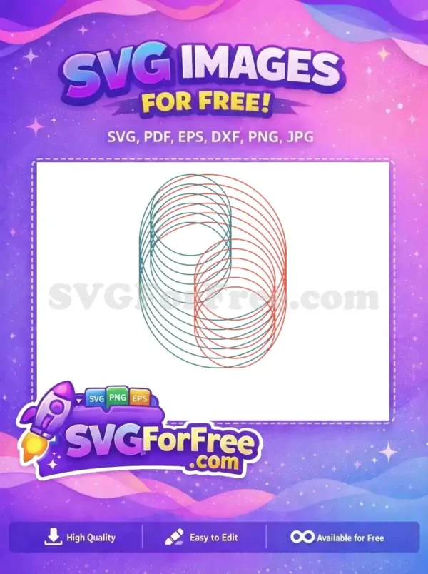 Free Teal Concentric Free Red Circles Geometric Free SVG