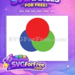 Free Red Circle Free Green Blue Overlap Geometric Free SVG - Instant Download