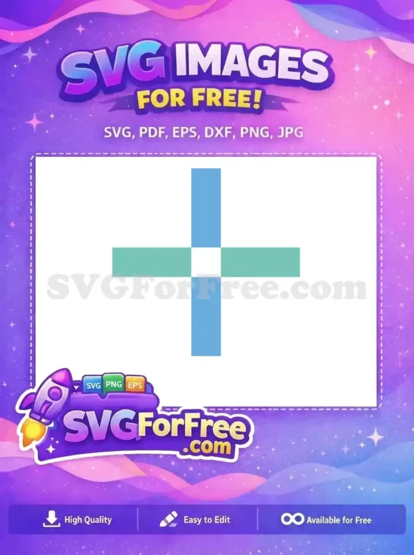 Free Cross Shape Free Blue Green Colors Geometric Free SVG