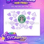 Free Glam Diamonds Free Starbucks Wrap Purple Free SVG - Instant Download