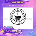 Free Coffee Cup Stamp Free Coffee Time Bold Stars Free SVG - Instant Download