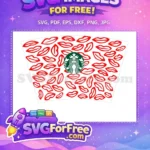 Free Red Lips Pattern Free Glam Baby Starbucks Free SVG - Instant Download