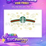 Free Gold Logos Free Striped Starbucks Glam Baby Free SVG - Instant Download