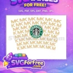 Free Beige MK Pattern Free Starbucks Wrap Glam Baby Free SVG - Instant Download