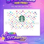 Free Colorful LV Pattern Free Starbucks Wrap Glam Baby Free SVG - Instant Download