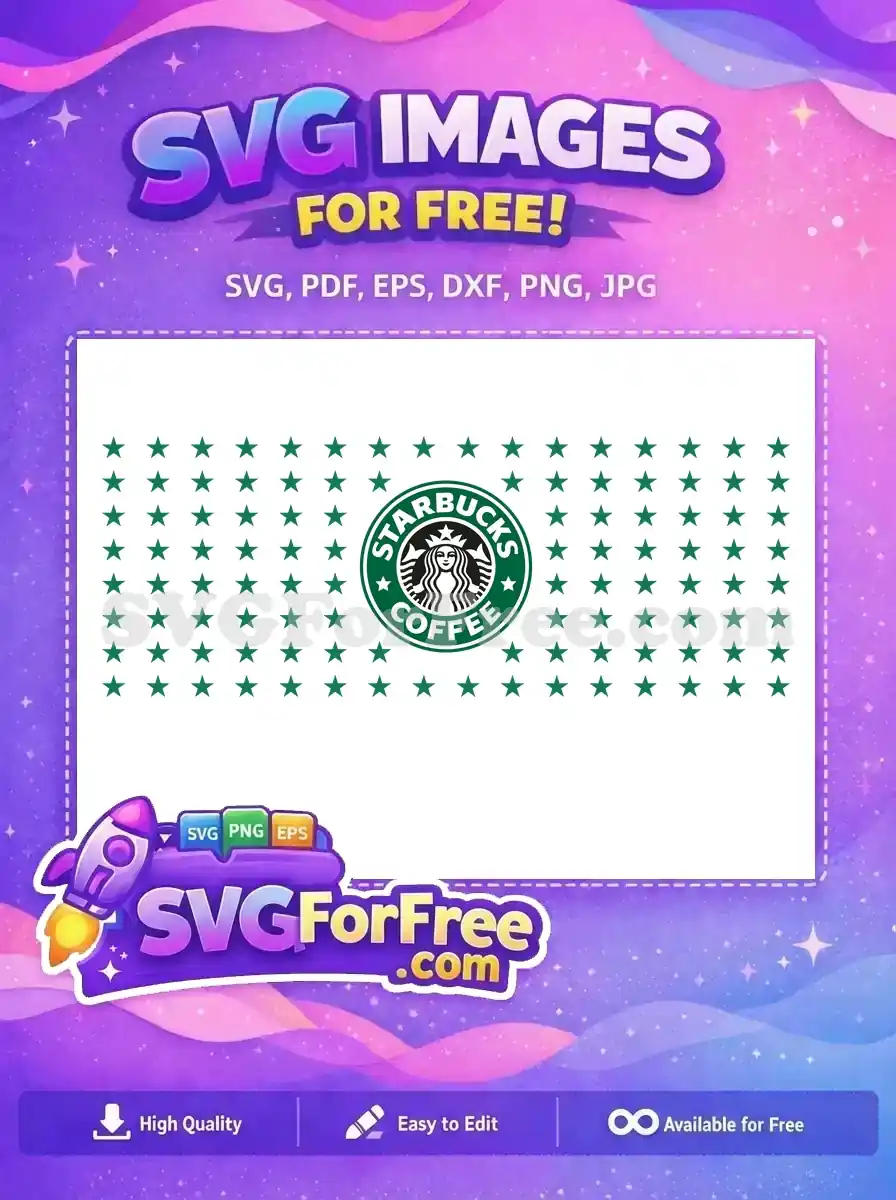 Free Starbucks Logo Free Green Stars Pattern Background Free SVG