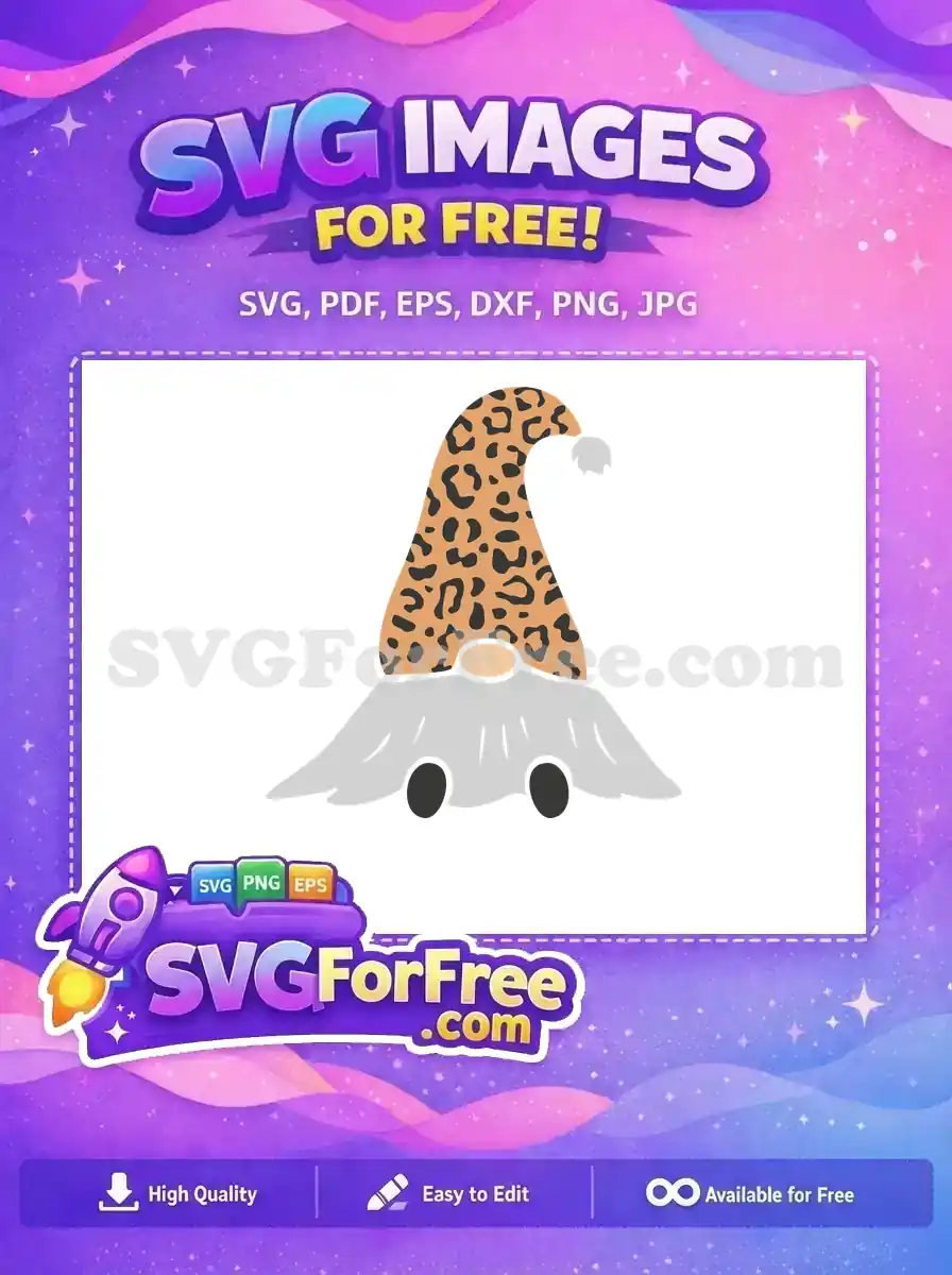 Free Leopard Print Hat Free Grey Beard Gnome Free SVG