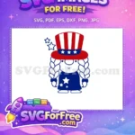 Free Patriotic Stars Free Braided Gnome July Free SVG - Instant Download