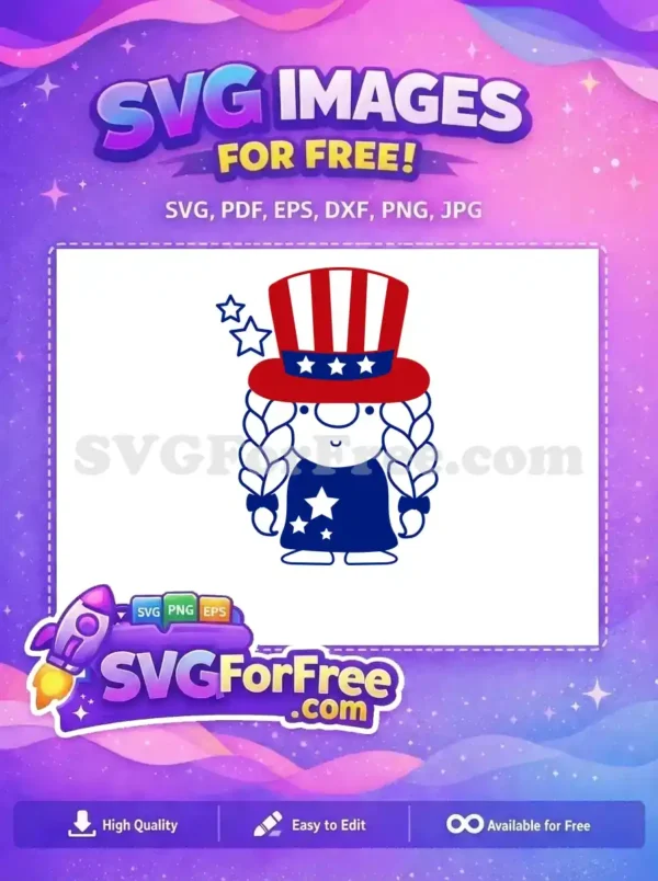Free Patriotic Stars Free Braided Gnome July Free SVG