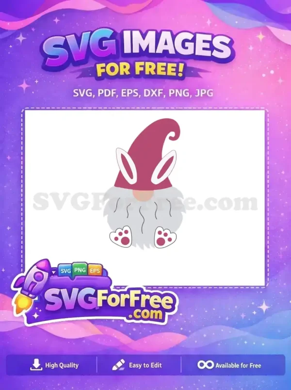 Free Bunny Ears Free Gnome Paw Prints Easter Free SVG