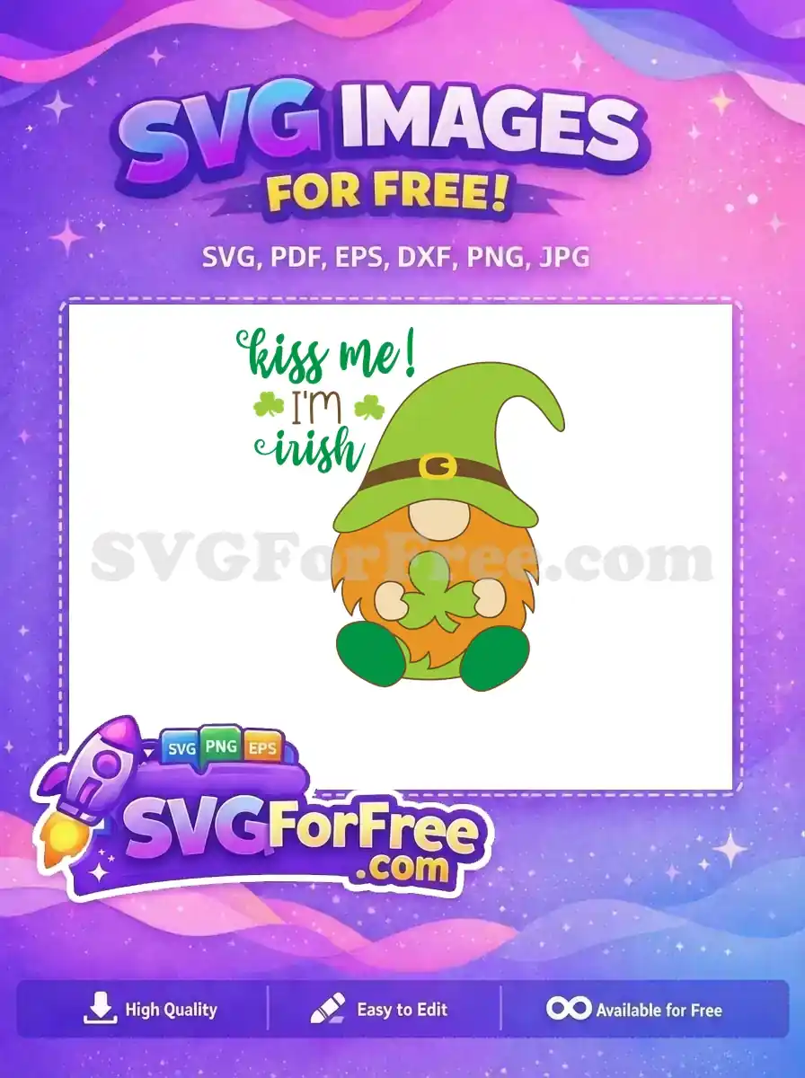 Free Shamrock Gnome Free Irish Quote St Patricks Free SVG