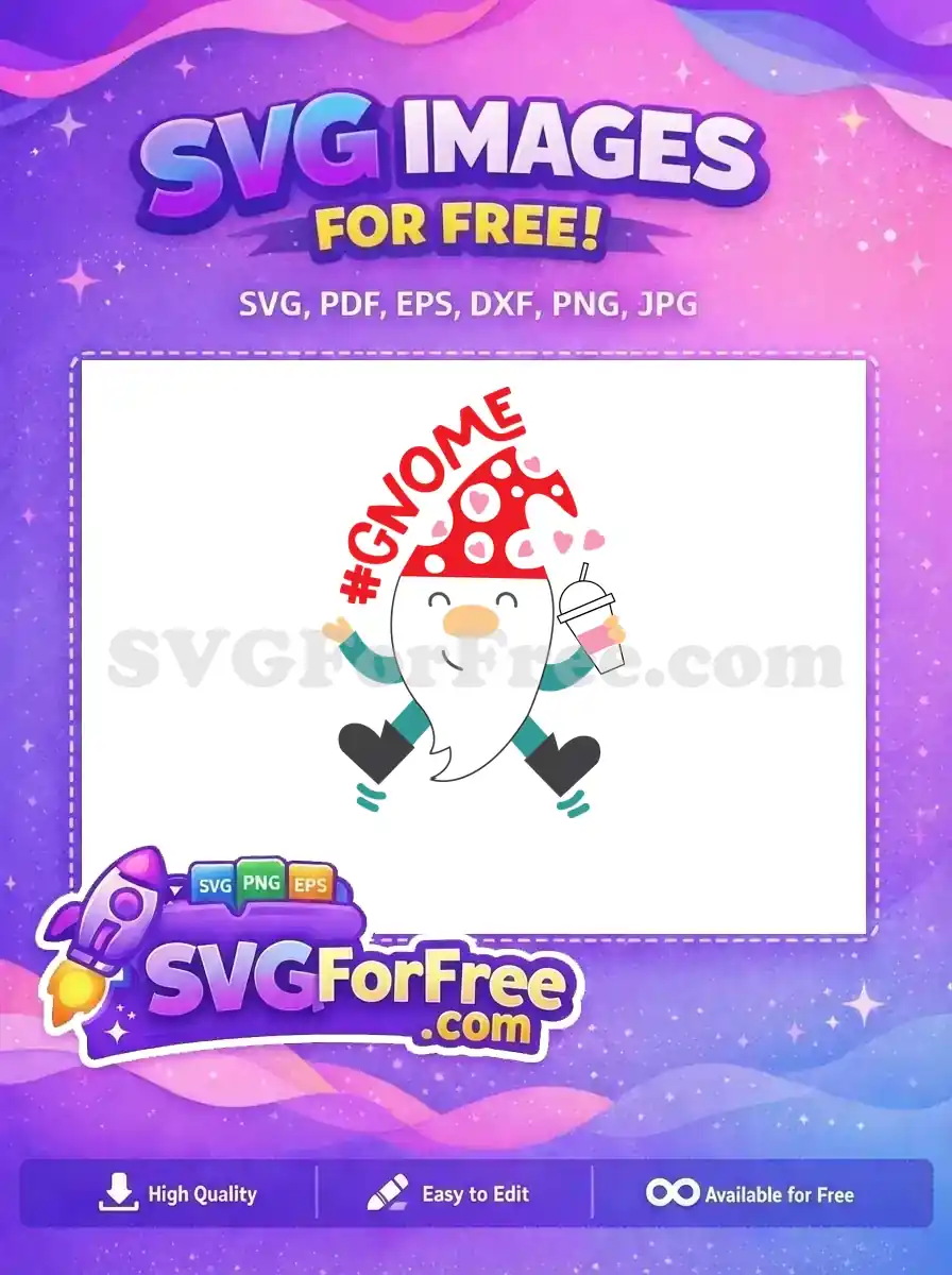 Free Smiling Face Free Holding Drink Gnome Quotes Free SVG