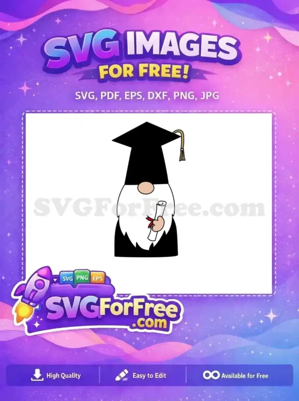 Free Graduation Hat Free Diploma Cute Gnomes Free SVG