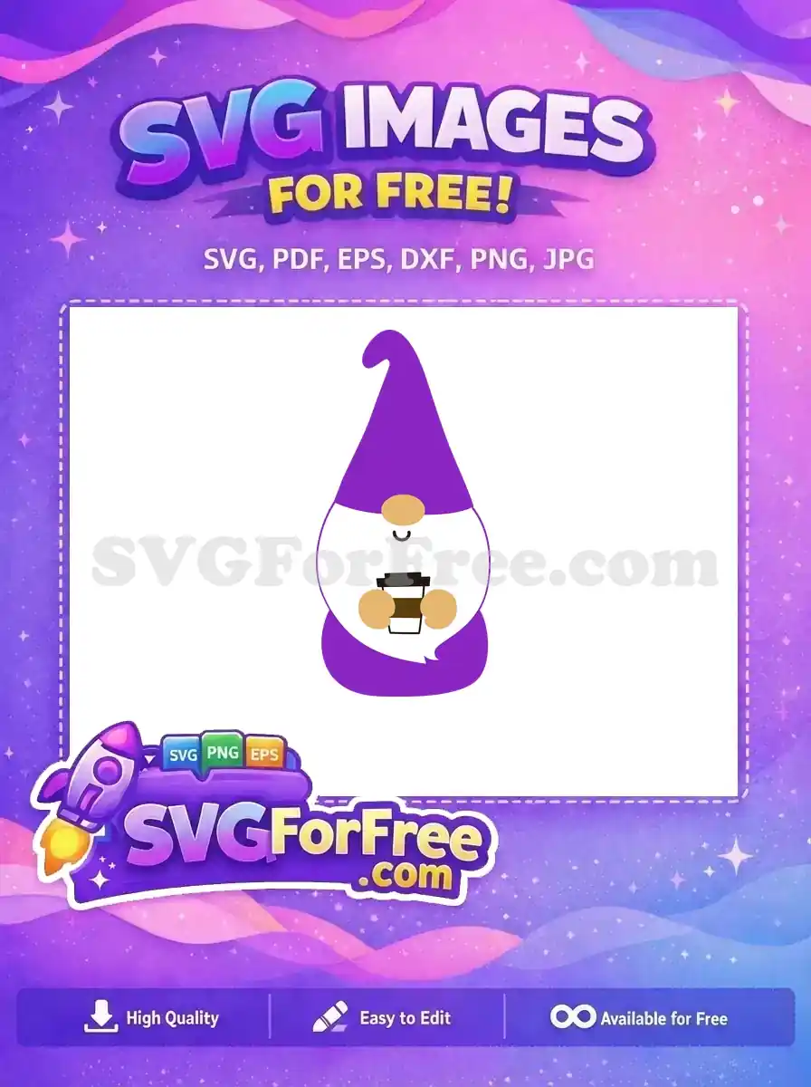 Free Purple Hat Free Coffee Cup Gnomes Quotes Free SVG
