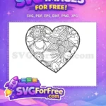 Free Swirl Flower Free Heart Floral Pattern Design Free SVG - Instant Download