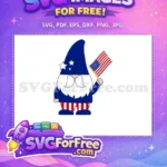 Free Patriotic Stars Free Stripes Gnome Fourth July Free SVG - Instant Download