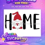 Free Red Hat Gnome Free Heart Holding Home Decor Free SVG - Instant Download