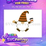 Free Striped Hat Free Coffee Cup Gnome Quotes Free SVG - Instant Download