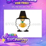 Free Brown Hat Free Orange Pumpkin Thanksgiving Gnomes Free SVG - Instant Download