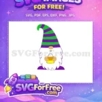 Free Striped Hat Free Candy Corn Holding Halloween Free SVG - Instant Download