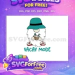 Free Turquoise Hat Free Coconut Drink Vacay Mode Free SVG - Instant Download