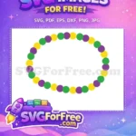 Free Mardi Gras Beads Free Green Purple Yellow Frame Free SVG - Instant Download