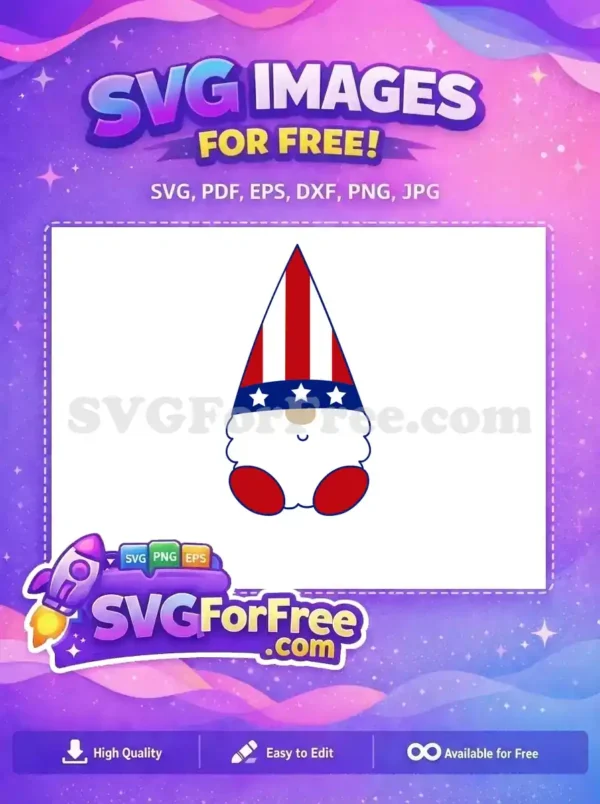 Free Patriotic Stripes Free Stars Adorn Gnomes Free SVG