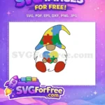 Free Puzzle Heart Free Autism Awareness Gnomes Free SVG - Instant Download
